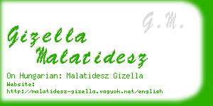 gizella malatidesz business card